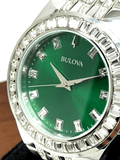Buy Shop Bulova Phantom Classic Baguette Green Dial Silver Steel Strap Watch for Men - 96A253 USA Online