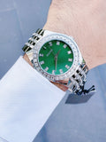 Buy Shop Bulova Phantom Classic Baguette Green Dial Silver Steel Strap Watch for Men - 96A253 USA Online
