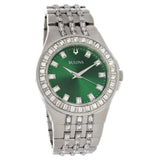 Buy Shop Bulova Phantom Classic Baguette Green Dial Silver Steel Strap Watch for Men - 96A253 USA Online