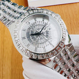 Buy Shop Bulova Phantom Crystal Silver Dial Silver Steel Strap Watch for Men - 96A236 USA Online