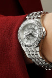 Buy Shop Bulova Phantom Crystal Silver Dial Silver Steel Strap Watch for Men - 96A236 USA Online