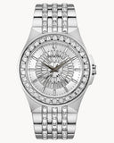 Buy Shop Bulova Phantom Crystal Silver Dial Silver Steel Strap Watch for Men - 96A236 USA Online