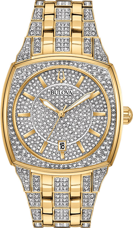 Buy Shop Bulova Phantom Crystal Silver Dial Two Tone Steel Strap Watch for Men - 98B323 USA Online