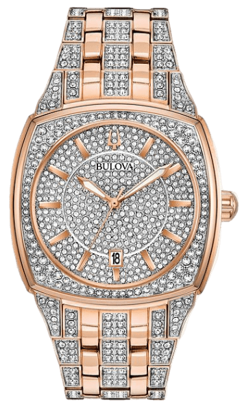 Buy Shop Bulova Phantom Crystal Silver Dial Two Tone Steel Strap Watch for Men - 98B324 USA Online