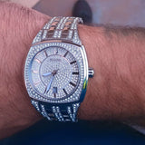 Buy Shop Bulova Phantom Swarovski Crystal Pave Silver Dial Silver Steel Strap Watch for Men - 98B296 USA Online