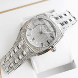 Buy Shop Bulova Phantom Swarovski Crystal Pave Silver Dial Silver Steel Strap Watch for Men - 98B296 USA Online