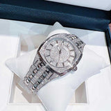 Buy Shop Bulova Phantom Swarovski Crystal Pave Silver Dial Silver Steel Strap Watch for Men - 98B296 USA Online