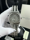 Buy Shop Bulova Phantom Swarovski Crystal Pave Silver Dial Silver Steel Strap Watch for Men - 98B296 USA Online