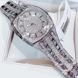 Buy Shop Bulova Phantom Swarovski Crystal Pave Silver Dial Silver Steel Strap Watch for Men - 98B296 USA Online