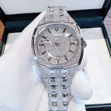 Buy Shop Bulova Phantom Swarovski Crystal Pave Silver Dial Silver Steel Strap Watch for Men - 98B296 USA Online