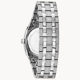 Buy Shop Bulova Phantom Swarovski Crystal Pave Silver Dial Silver Steel Strap Watch for Men - 98B296 USA Online
