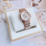 Buy Shop Bulova Phantom White Dial with Swarovski Baguettes Rose Gold Steel Strap Watch for Women - 98L268 USA Online