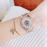 Buy Shop Bulova Phantom White Dial with Swarovski Baguettes Rose Gold Steel Strap Watch for Women - 98L268 USA Online
