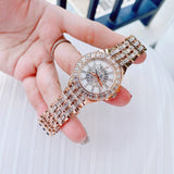 Buy Shop Bulova Phantom White Dial with Swarovski Baguettes Rose Gold Steel Strap Watch for Women - 98L268 USA Online