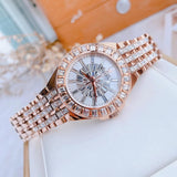Buy Shop Bulova Phantom White Dial with Swarovski Baguettes Rose Gold Steel Strap Watch for Women - 98L268 USA Online