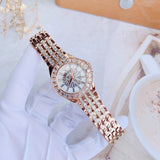 Buy Shop Bulova Phantom White Dial with Swarovski Baguettes Rose Gold Steel Strap Watch for Women - 98L268 USA Online