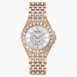 Buy Shop Bulova Phantom White Dial with Swarovski Baguettes Rose Gold Steel Strap Watch for Women - 98L268 USA Online