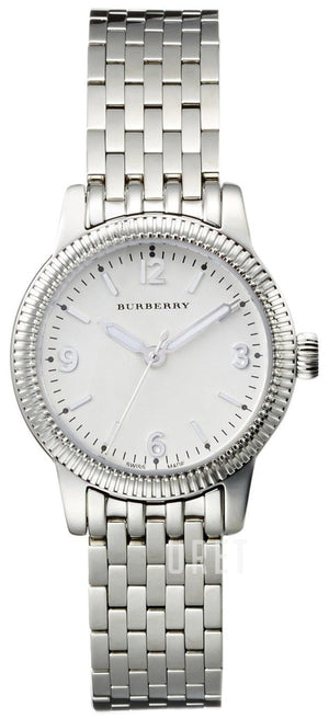 Burberry Utilitarian White Dial Silver Steel Strap Watch for Women - BU7856