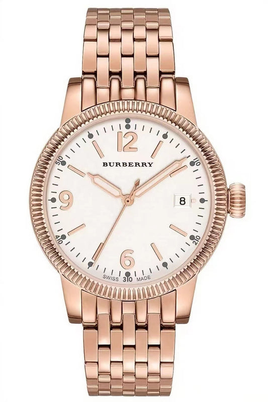 Buy Shop Burberry Analog White Dial Rose Gold Steel Strap Watch for Women - BU7874 USA Online