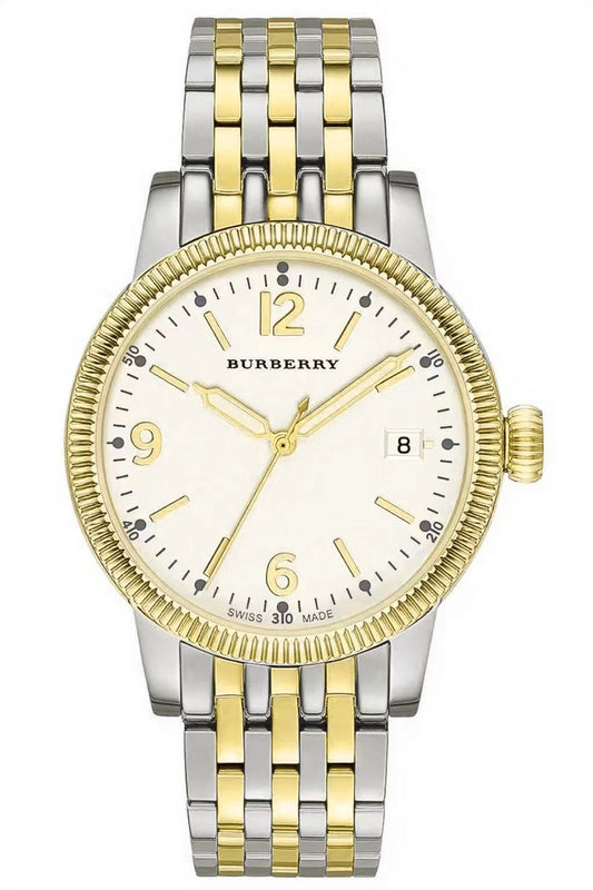 Buy Shop Burberry Analog White Dial Two Tone Steel Strap Watch for Women - BU7871 USA Online