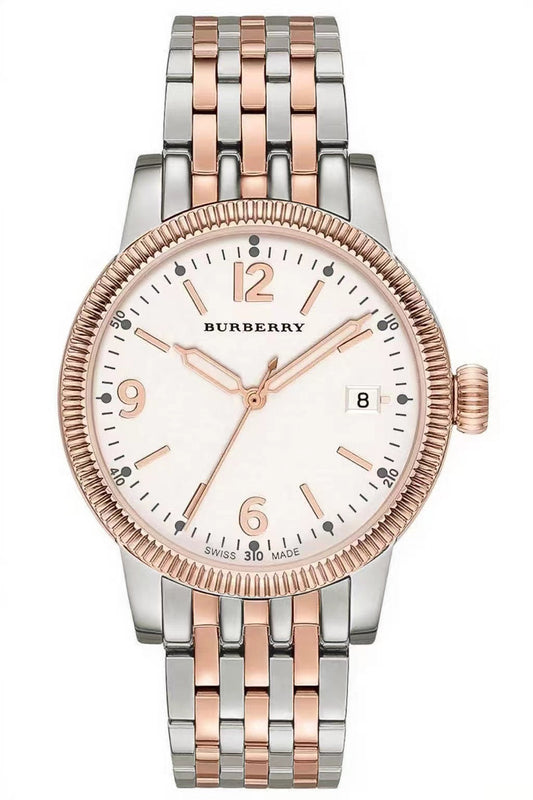 Buy Shop Burberry Analog White Dial Two Tone Steel Strap Watch for Women - BU7872 USA Online