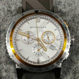 Buy Shop Burberry Belt Chronograph Silver Dial Brown Rubber Strap Watch For Men - BU9811 USA Online