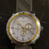 Buy Shop Burberry Belt Chronograph Silver Dial Brown Rubber Strap Watch For Men - BU9811 USA Online