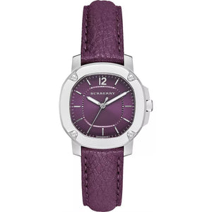 Buy Shop Burberry Brit The Britain Maroon Dial Maroon Leather Strap Watch for Women - BBY1714 USA Online