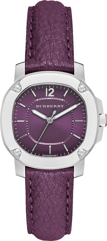 Buy Shop Burberry Brit The Britain Maroon Dial Maroon Leather Strap Watch for Women - BBY1714 USA Online