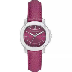 Buy Shop Burberry The Britain Pink Dial Pink Leather Strap Watch for Women - BBY1715 USA Online