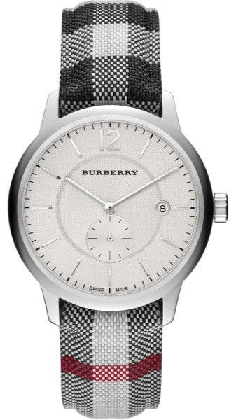 Buy Shop Burberry The Classic Horseferry Silver Dial Black Leather Strap Watch for Men - BU10002 USA Online