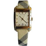 Buy Shop Burberry Nova Gold Tone Square Dial Leather Strap Watch for Women - BU1582 USA Online