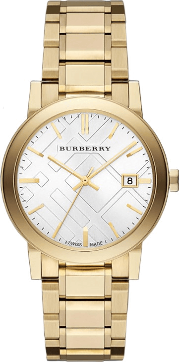 Buy Shop Burberry The City Silver Dial Gold Steel Strap Unisex Watch - BU9003 USA Online