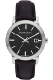 Burberry The City Black Dial Black Leather Strap Watch for Men - BU9009