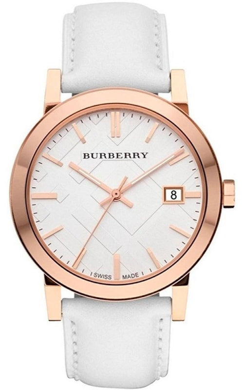 Buy Shop Burberry The City White Dial White Leather Strap Watch for Women - BU9012 USA Online
