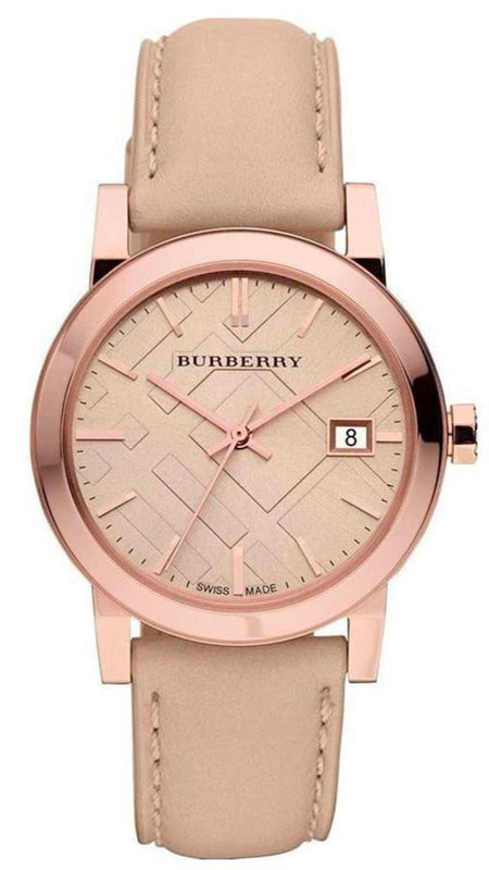 Buy Shop Burberry The City Beige Dial Brown Leather Strap Watch for Women - BU9014 USA Online