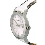 Buy Shop Burberry The City Silver Dial White Leather Strap Watch for Women - BU9019 USA Online