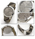Buy Shop Burberry The City Nova Beige Dial Grey Leather Strap Watch for Women - BU9023 USA Online