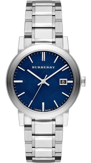 Burberry The City Blue Dial Silver Steel Strap Watch for Men - BU9031