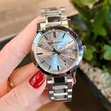 Buy Shop Burberry The City Silver Dial Silver Steel Strap Watch for Women - BU9035 USA Online