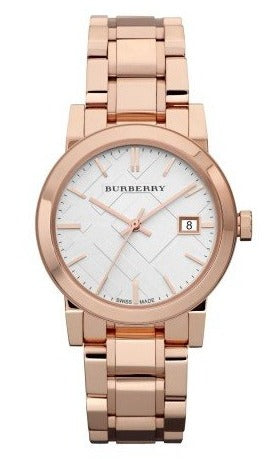 Buy Shop Burberry The City White Dial Rose Gold Steel Strap Watch for Women - BU9104 USA Online