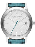 Buy Shop Burberry White Dial Turquoise Leather Strap Watch for Women - BU9120 USA Online