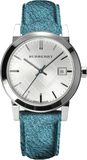 Buy Shop Burberry White Dial Turquoise Leather Strap Watch for Women - BU9120 USA Online