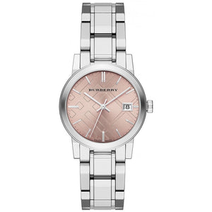 Buy Shop Burberry The City Pink Dial Silver Steel Strap Watch for Women - BU9124 USA Online