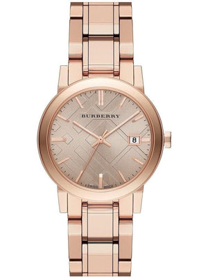 Buy Shop Burberry The City Diamonds Rose Gold Dial Rose Gold Steel Strap Watch for Women - BU9126 USA Online
