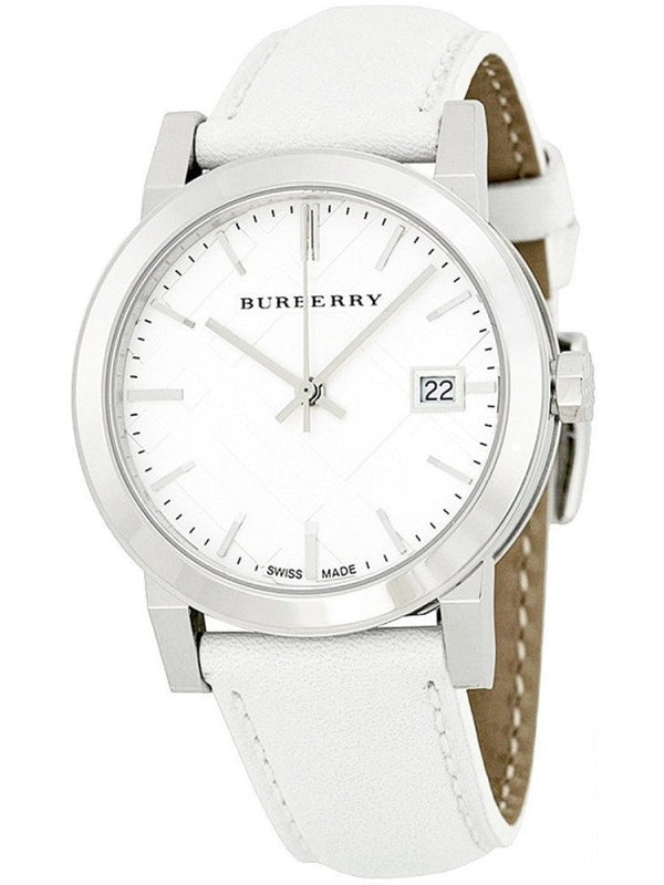 Buy Shop Burberry The City White Dial White Leather Strap Watch for Women - BU9128 USA Online