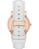 Burberry The City Diamonds White Dial White Leather Strap Watch for Women - BU9130