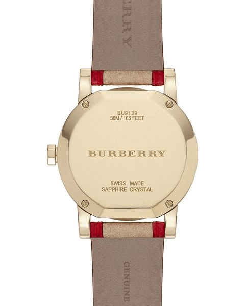 Buy Shop Burberry The City Champagne Dial Leather Strap Watch for Women - BU9139 USA Online