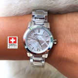 Buy Shop Burberry The City Silver Dial Silver Steel Strap Watch for Women - BU9200 USA Online