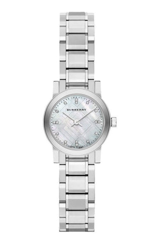 Buy Shop Burberry The City Diamonds Mother of Pearl Dial Silver Steel Strap Watch for Women - BU9224 USA Online